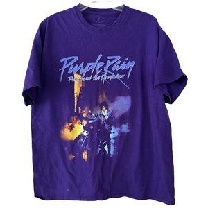 Prince Graphic T Shirt XL Purple Rain Screenprint Motorcycle Artist Band Tee